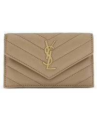 Saint Laurent - Quilted Logo Wallet - Lyst