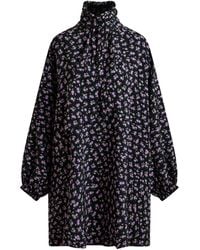 Essentiel Antwerp - Midi-Jurk Met Bloemenprint En Hoge Hals - Lyst