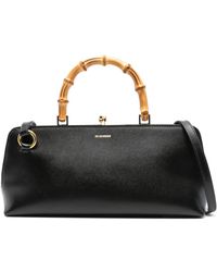 Jil Sander - Mini Leather Handbag With Bamboo Top Handle - Lyst