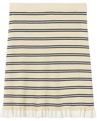 Claudie Pierlot - Minijupe Rayée À Ourlet Volanté - Lyst