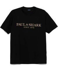 Paul & Shark - Logo-Embroidered T-Shirt - Lyst