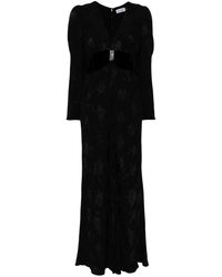 RIXO London - Anastasia Floral-print Velvet Maxi Dress - Lyst