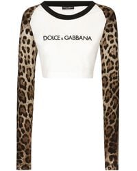 Dolce & Gabbana - Langarm-T-Shirt Mit -Logo - Lyst