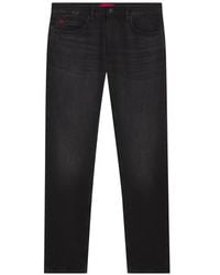 HUGO - Patch Denim Jeans - Lyst