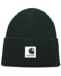 Carhartt - X Sacai Gerippte Beanie Mit Logo-Patch - Lyst