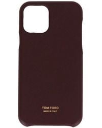 Tom Ford - Logo-Print Grained-Leather Iphone Case - Lyst