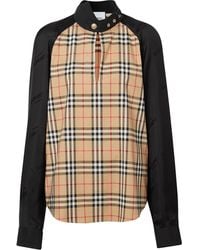 Burberry Vintage Check Panelled Blouse - Black