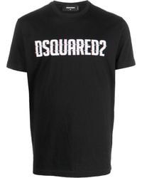 DSquared² - Schwarzes T -Shirt mit Logo - Lyst