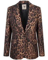 Aniye By - Blazer Boutonné À Imprimé Léopard - Lyst