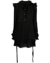 Philipp Plein - Ruffled Plissé Midi Dress - Lyst