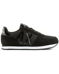 ARMANI EXCHANGE - Embossed-Logo Panelled Sneakers - Lyst
