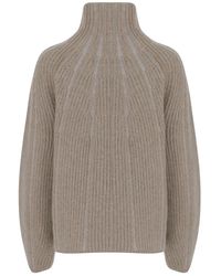 Giorgio Armani - Gerippter Pullover Mit Stehkragen - Lyst