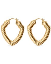 Burberry - Large Shield Twisted Hoop Earrings - Lyst