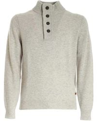 Barbour - Button-Up Elbow-Patch Sweater - Lyst