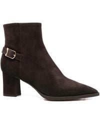 Santoni - 60Mm Pointed-Toe Buckle-Detail Ankle Boots - Lyst