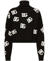 Dolce & Gabbana - Turtleneck Sweater With Dg Inlay - Lyst