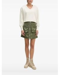 Aeronautica Militare - Crystal-Embellished V-Neck Sweatshirt - Lyst