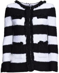 Charlott - Striped Fringed-Trim Tweed Jacket - Lyst