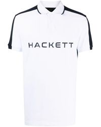 Hackett - Logo-print Two-tone Polo Shirt - Lyst