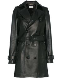Saint Laurent - Double Breasted Trenchcoat - Lyst