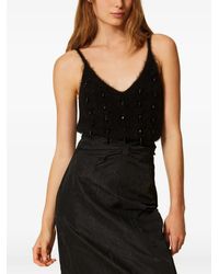 Twinset - Brushed Wool Blend Top With Embroidery - Lyst