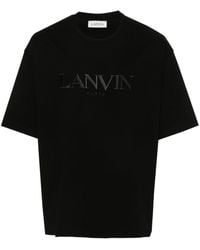 Lanvin - T-shirt en coton à logo brodé - Lyst
