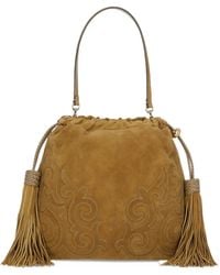 Etro - Medium Suede Kalispera Bag With Patch And Tassels - Lyst