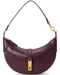 Polo Ralph Lauren - Pony Plaque Leather Shoulder Bag - Lyst