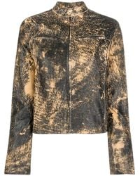 Acne Studios - Veste En Cuir À Effet Usé - Lyst