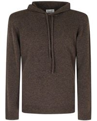 Roberto Collina - Drawstring Knitted Wool Hoodie - Lyst