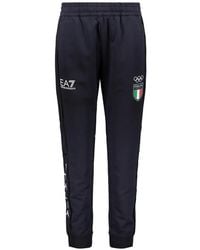 EA7 - Italia Team Logo-Print Track Pants - Lyst