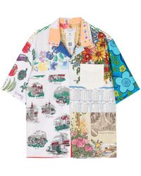 Marine Serre - Panelled Floral-print Cotton Shirt - Lyst