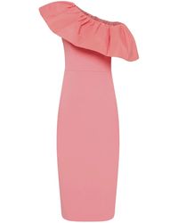Rebecca Vallance - Brittany Asymmetrische Midi-Jurk - Lyst