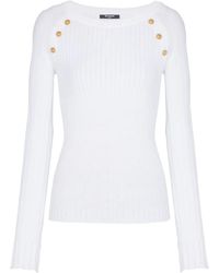 Balmain - Knit Top With Buttons - Lyst