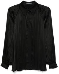 Alberta Ferretti - Pleated Satin Shirt - Lyst