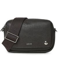 Loewe - Logo-Print Pebbled Messenger Bag - Lyst