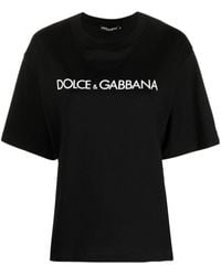 Dolce & Gabbana - T-shirt en coton à manches courtes et lettering Dolce&Gabbana - Lyst