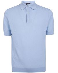 FILIPPO DE LAURENTIIS - Waffle-Knit Polo Shirt - Lyst
