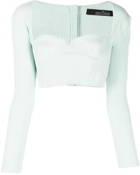 ROKH - Ribbed Sweetheart-Neck Top - Lyst