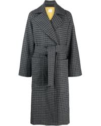 ..,merci - Belted Checked Felted Coat - Lyst