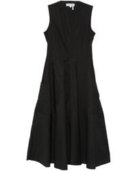 DKNY - V-Neck Midi Dress - Lyst