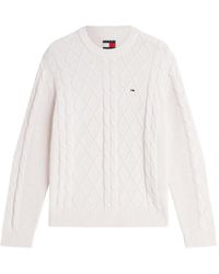 Tommy Hilfiger - Cable-Knit Logo-Patch Sweater - Lyst