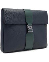 Piquadro - Buckle-Fastening Leather Laptop Bag - Lyst