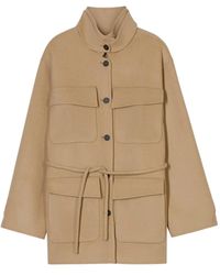 Closed - Belted Patch-Pocket Wool Coat - Lyst