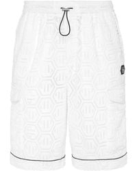 Philipp Plein - Monogram-Pattern Track Shorts - Lyst