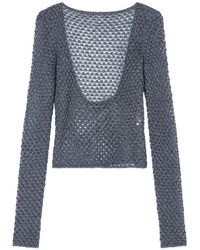 Giorgio Armani - Open-Knit Scoop-Back Sweater - Lyst