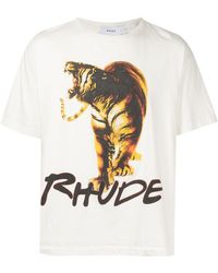 Rhude T-shirt Met Grafische Print - Wit