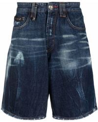 Philipp Plein - Jeans-Shorts in Distressed-Optik - Lyst