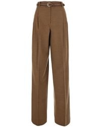 Max Mara - Pantalon Plissé À Taille Ceinturée - Lyst