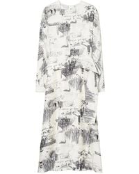 Tory Burch - Printed Silk Tie-Waist Dress - Lyst